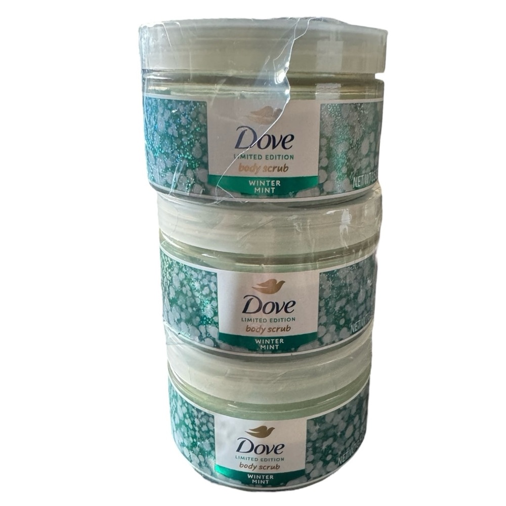Dove Body Scrub Winter Mint 3.5 oz Limited Edition LOT x3 NEW